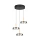 - Celeste - Black & Wood 3 Light LED Cluster Pendant with Smoked Glass Trio-354930332 - Celeste - Black & Wood 3 Light LED Cluster Pendant with Smoked Glass