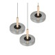 - Celeste - Black & Wood 3 Light LED Cluster Pendant with Smoked Glass Trio-354930332 - Celeste - Black & Wood 3 Light LED Cluster Pendant with Smoked Glass