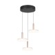 Trio-354930365 - Celeste - Black & Coffee 3 Light LED Cluster Pendant with White Glass