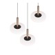 Trio-354930365 - Celeste - Black & Coffee 3 Light LED Cluster Pendant with White Glass
