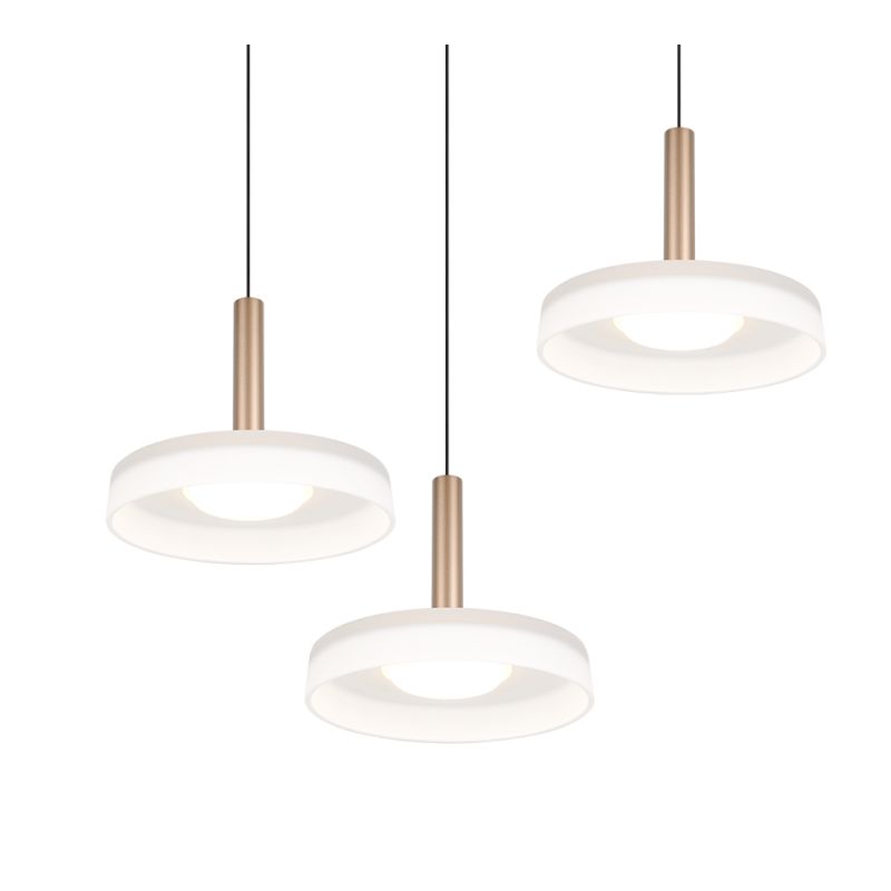 Trio-354930365 - Celeste - Black & Coffee 3 Light LED Cluster Pendant with White Glass