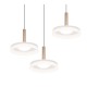 Trio-354930365 - Celeste - Black & Coffee 3 Light LED Cluster Pendant with White Glass