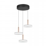 Celeste - Black & Coffee 3 Light LED Cluster Pendant with White Glass Celeste - Black & Coffee 3 Light LED Cluster Pendant with White Glass