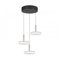 Celeste - Black & Coffee 3 Light LED Cluster Pendant with White Glass Celeste - Black & Coffee 3 Light LED Cluster Pendant with White Glass