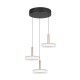 Trio-354930365 - Celeste - Black & Coffee 3 Light LED Cluster Pendant with White Glass