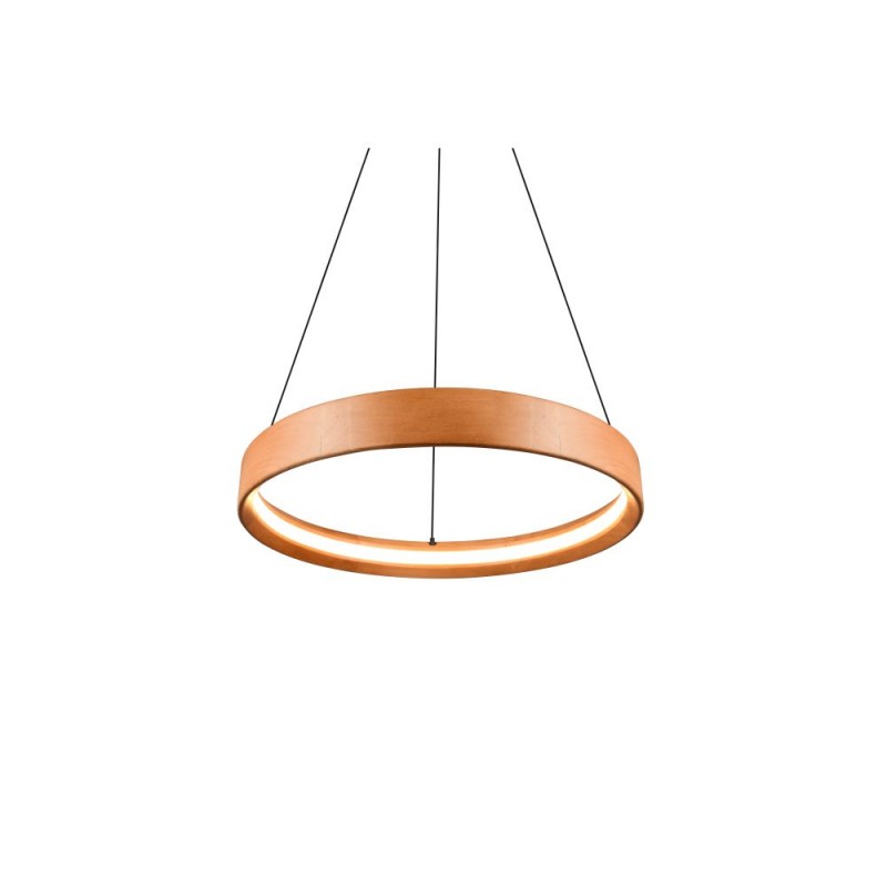 Trio-355030130 - Lynwood - Black LED Pendant with Wooden Shade