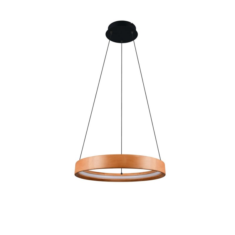 Trio-355030130 - Lynwood - Black LED Pendant with Wooden Shade