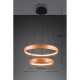 Trio-355039130 - Lynwood - Black 2 Light LED Pendant with Wooden Shade