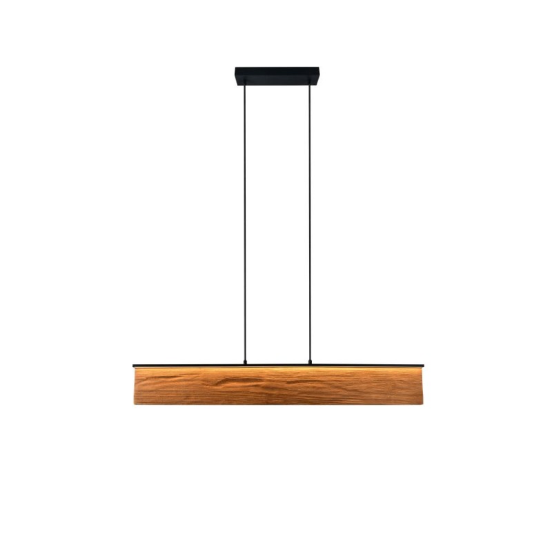 Trio-355510130 - Kalea - Black LED over Island Fitting with Natural Wood