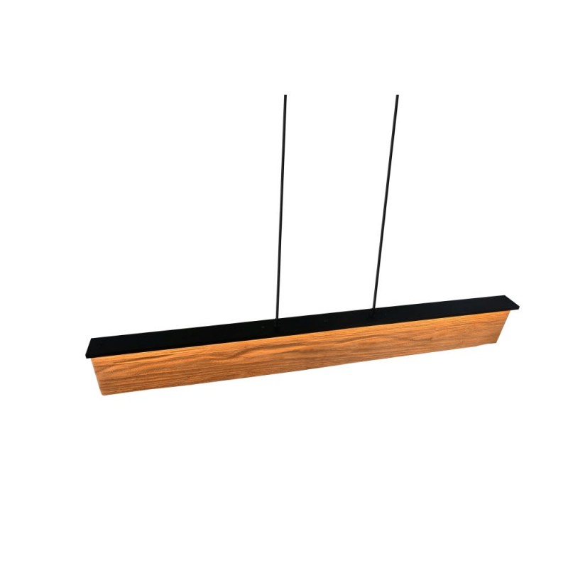 Trio-355510130 - Kalea - Black LED over Island Fitting with Natural Wood