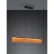 Trio-355510130 - Kalea - Black LED over Island Fitting with Natural Wood