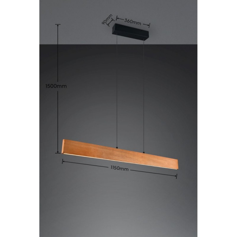 Trio-359710130 - Edgewood - Black CCT Linear Profile with Wooden Shade