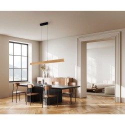 Edgewood - Black CCT Linear Profile with Wooden Shade