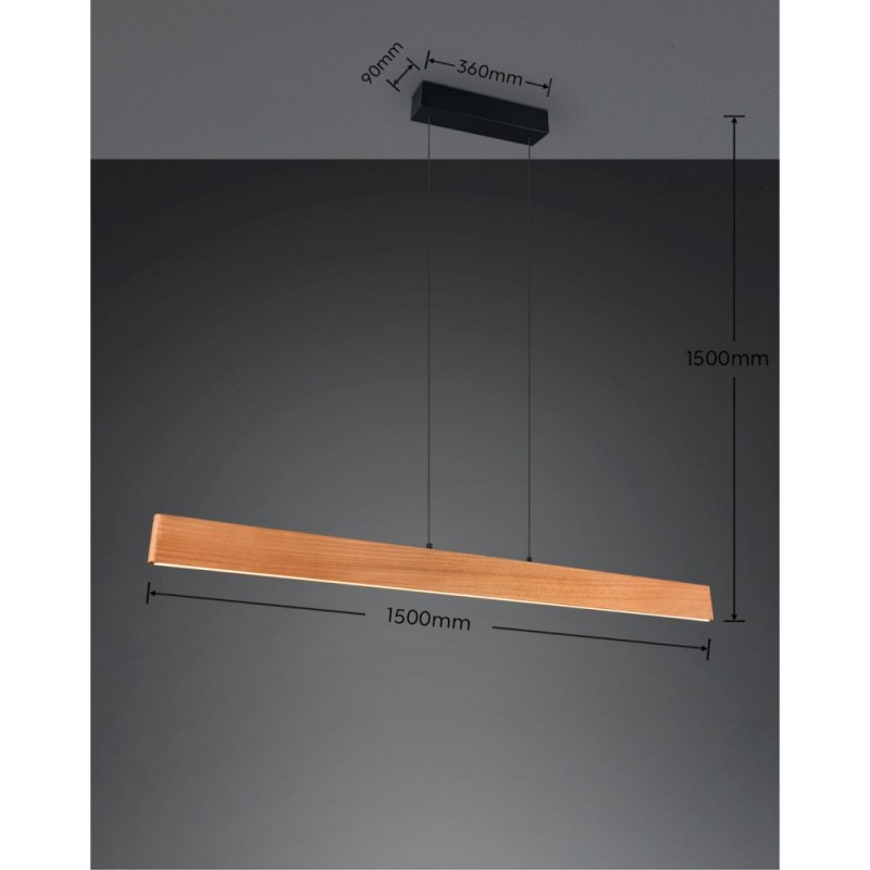 Trio-359719130 - Edgewood - Black CCT Linear Profile with Wooden Shade