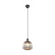 - Tarifa - Black Pendant with Mirrored Smoked Ribbed Glass Trio-362800132 - Tarifa - Black Pendant with Mirrored Smoked Ribbed Glass