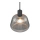 - Tarifa - Black Pendant with Mirrored Smoked Ribbed Glass Trio-362800132 - Tarifa - Black Pendant with Mirrored Smoked Ribbed Glass