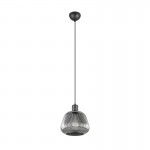 Tarifa - Black Pendant with Mirrored Smoked Ribbed Glass Tarifa - Black Pendant with Mirrored Smoked Ribbed Glass