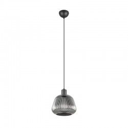 Tarifa - Black Pendant with Mirrored Smoked Ribbed Glass Tarifa - Black Pendant with Mirrored Smoked Ribbed Glass