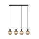 - Tarifa - Black 4 Light over Island Fitting with Mirrored Smoked Ribbed Glass Trio-362800432 - Tarifa - Black 4 Light over Island Fitting with Mirrored Smoked Ribbed Glass