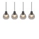 - Tarifa - Black 4 Light over Island Fitting with Mirrored Smoked Ribbed Glass Trio-362800432 - Tarifa - Black 4 Light over Island Fitting with Mirrored Smoked Ribbed Glass