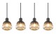 - Tarifa - Black 4 Light over Island Fitting with Mirrored Smoked Ribbed Glass Trio-362800432 - Tarifa - Black 4 Light over Island Fitting with Mirrored Smoked Ribbed Glass