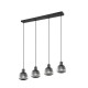 - Tarifa - Black 4 Light over Island Fitting with Mirrored Smoked Ribbed Glass Trio-362800432 - Tarifa - Black 4 Light over Island Fitting with Mirrored Smoked Ribbed Glass