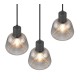 - Tarifa - Black 3 Light Cluster Pendant with Mirrored Smoked Ribbed Glass Trio-362830332 - Tarifa - Black 3 Light Cluster Pendant with Mirrored Smoked Ribbed Glass