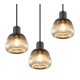 - Tarifa - Black 3 Light Cluster Pendant with Mirrored Smoked Ribbed Glass Trio-362830332 - Tarifa - Black 3 Light Cluster Pendant with Mirrored Smoked Ribbed Glass