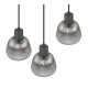 - Tarifa - Black 3 Light Cluster Pendant with Mirrored Smoked Ribbed Glass Trio-362830332 - Tarifa - Black 3 Light Cluster Pendant with Mirrored Smoked Ribbed Glass