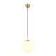 Trio-363100108 - Fomento - Matt Brass Pendant with White Oval Glass