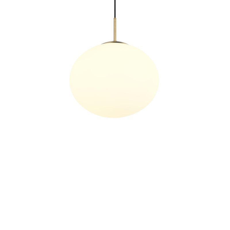 Trio-363100108 - Fomento - Matt Brass Pendant with White Oval Glass