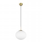 Fomento - Matt Brass Pendant with White Oval Glass Ø 30 cm Fomento - Matt Brass Pendant with White Oval Glass Ø 30 cm