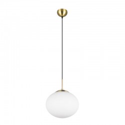 Fomento - Matt Brass Pendant with White Oval Glass Ø 30 cm Fomento - Matt Brass Pendant with White Oval Glass Ø 30 cm