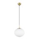 Trio-363100108 - Fomento - Matt Brass Pendant with White Oval Glass