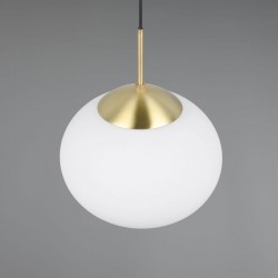 Fomento - Matt Brass Pendant with White Oval Glass Ø 30 cm Fomento - Matt Brass Pendant with White Oval Glass Ø 30 cm