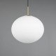 Trio-363100108 - Fomento - Matt Brass Pendant with White Oval Glass