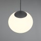 Trio-363100132 - Fomento - Matt Black Pendant with White Oval Glass