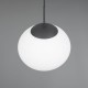 Trio-363100132 - Fomento - Matt Black Pendant with White Oval Glass