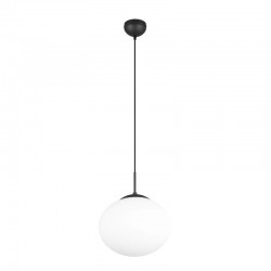 Fomento - Matt Black Pendant with White Oval Glass Ø 30 cm Fomento - Matt Black Pendant with White Oval Glass Ø 30 cm