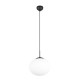 Trio-363100132 - Fomento - Matt Black Pendant with White Oval Glass