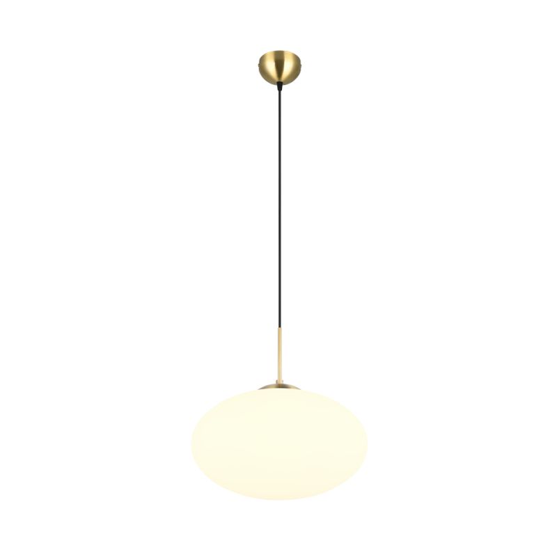 - Fomento - Matt Brass Pendant with White Oval Glass Ø 40 cm Trio-363190108 - Fomento - Matt Brass Pendant with White Oval Glass Ø 40 cm