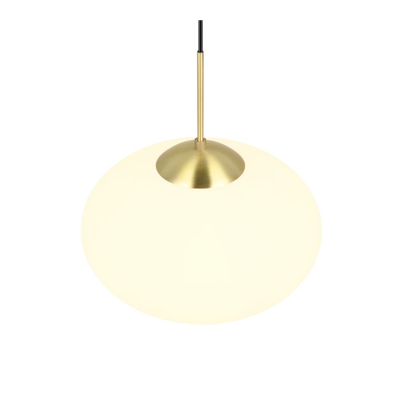 - Fomento - Matt Brass Pendant with White Oval Glass Ø 40 cm Trio-363190108 - Fomento - Matt Brass Pendant with White Oval Glass Ø 40 cm