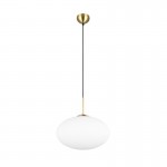 Fomento - Matt Brass Pendant with White Oval Glass Ø 40 cm Fomento - Matt Brass Pendant with White Oval Glass Ø 40 cm
