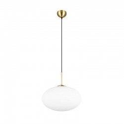 Fomento - Matt Brass Pendant with White Oval Glass Ø 40 cm Fomento - Matt Brass Pendant with White Oval Glass Ø 40 cm