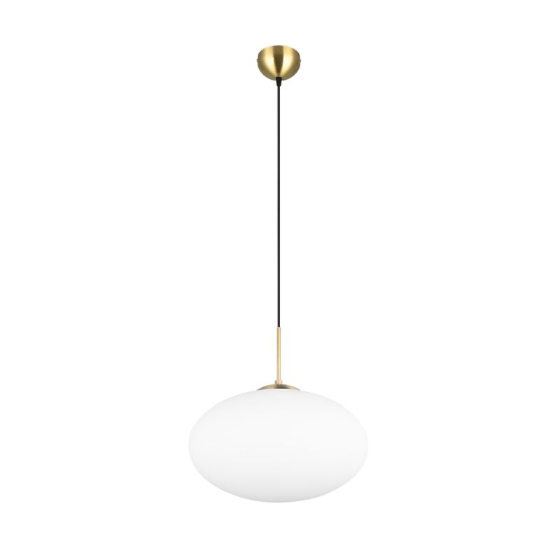 - Fomento - Matt Brass Pendant with White Oval Glass Ø 40 cm Trio-363190108 - Fomento - Matt Brass Pendant with White Oval Glass Ø 40 cm
