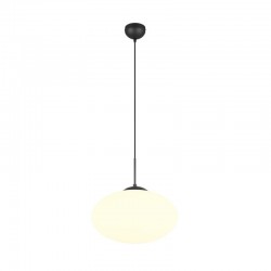 Fomento - Matt Black Pendant with White Oval Glass Ø 40 cm Fomento - Matt Black Pendant with White Oval Glass Ø 40 cm