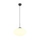 Trio-363190132 - Fomento - Matt Black Pendant with White Oval Glass Ø 40 cm