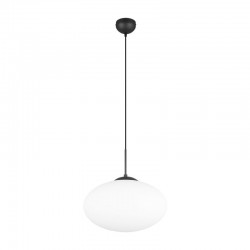 Fomento - Matt Black Pendant with White Oval Glass Ø 40 cm Fomento - Matt Black Pendant with White Oval Glass Ø 40 cm