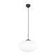 Trio-363190132 - Fomento - Matt Black Pendant with White Oval Glass Ø 40 cm