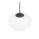 Trio-363190132 - Fomento - Matt Black Pendant with White Oval Glass Ø 40 cm